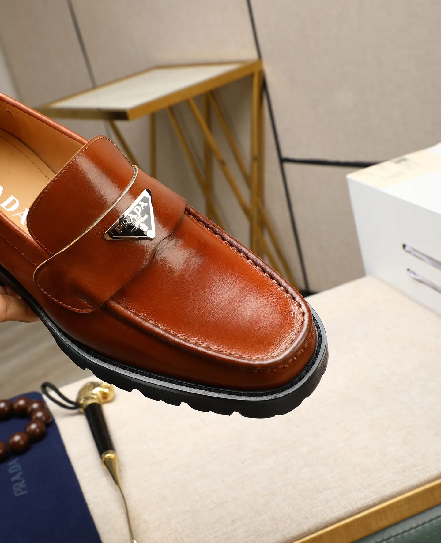 Men's men's shoes 💰540 (water-dyed cow leather) 📛📛PRADA high-end 20 counter latest model formal business leather shoes 👔 original version of the highest quality! Imported from Italy🇮🇹First layer calfskin fabric➕Cowhide lining Original outsole Formal size: 38➖45